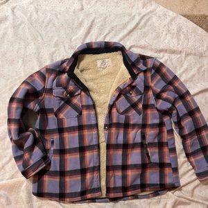 Plaid fleece jacket xxl